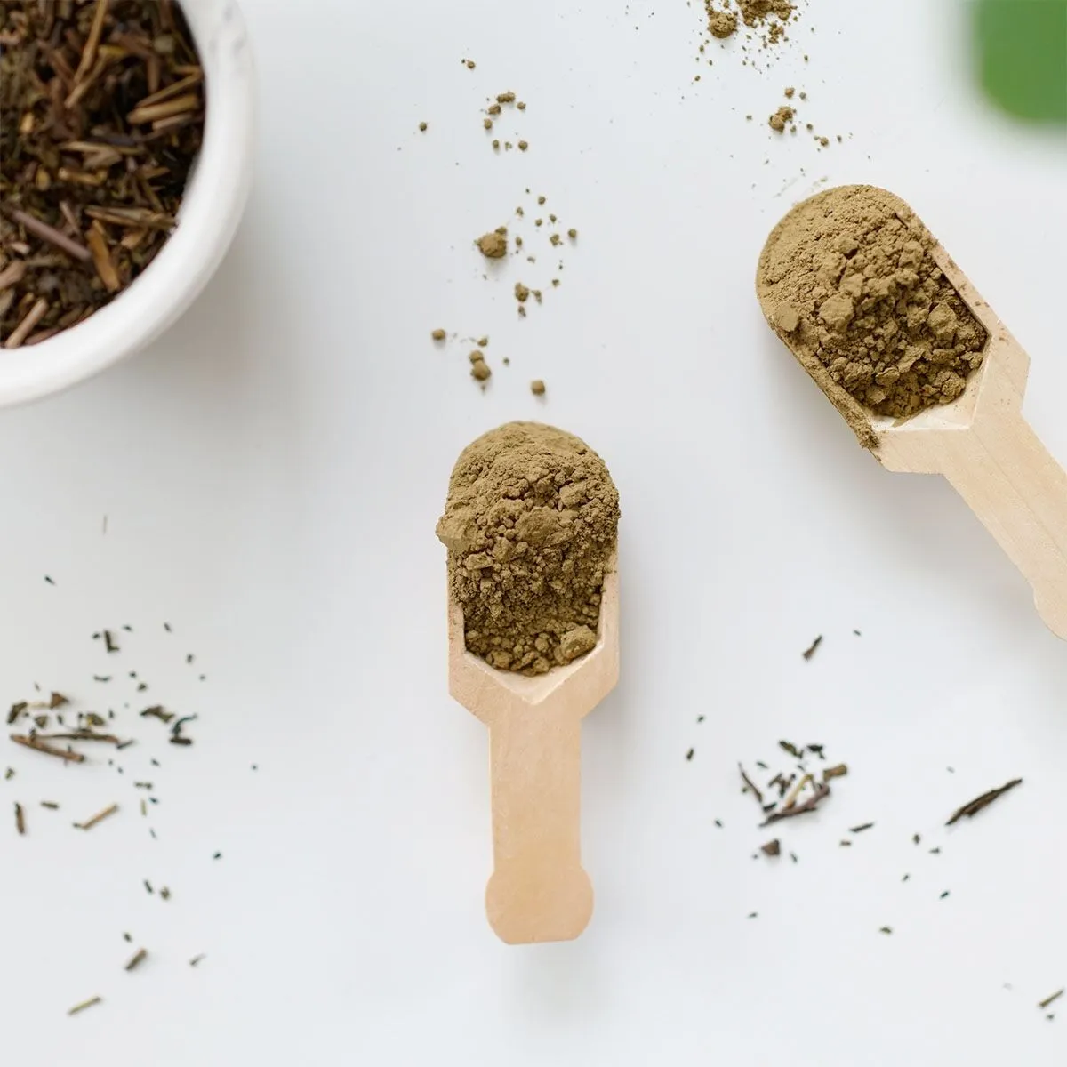 Tea powder from Paragon Tea Room beautifully placed against a white background