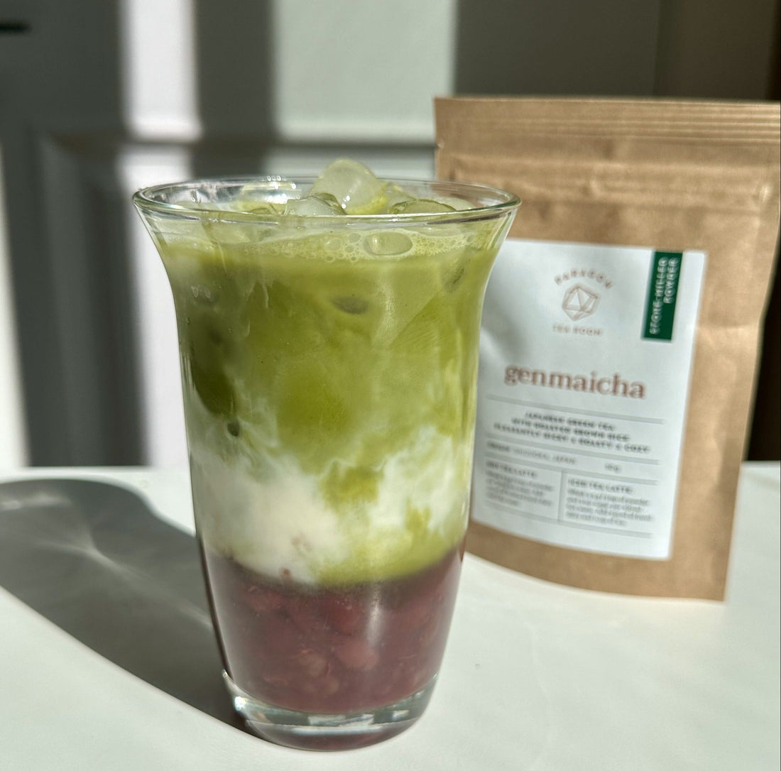 Iced Genmaicha Adzuki Latte