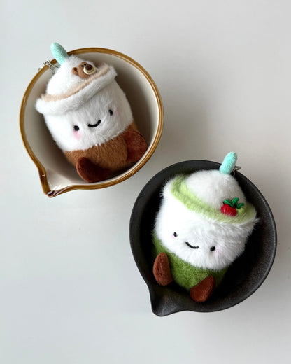 Matcha & Hojicha Oat Plushie Keychains | PRE-ORDER